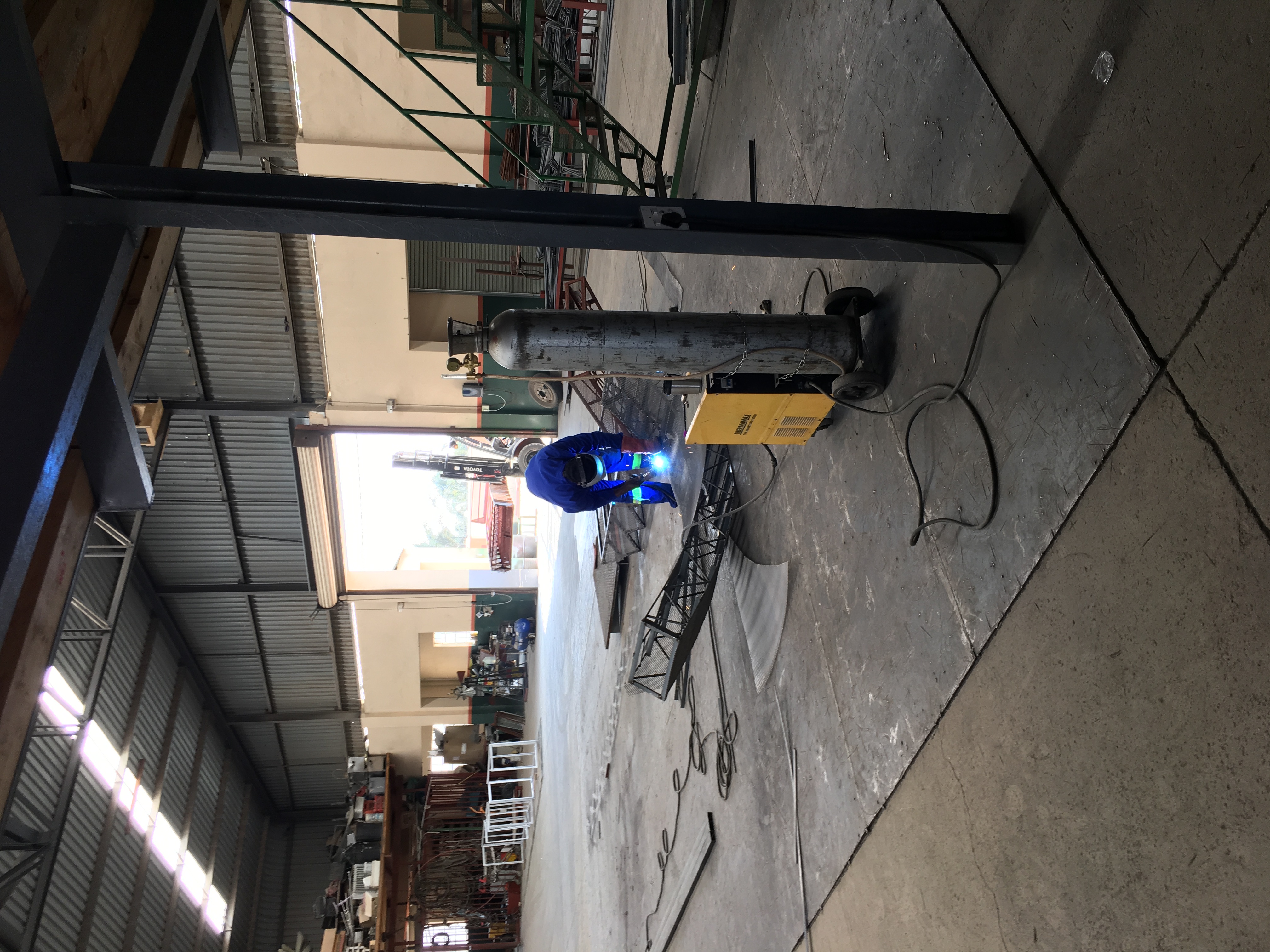 Welding service in progress