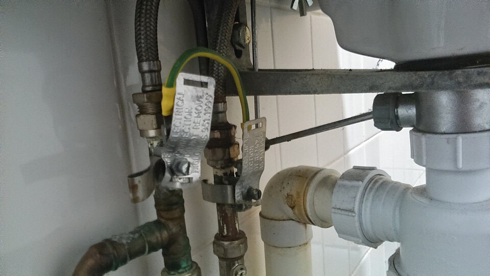 Plumbing service in progress