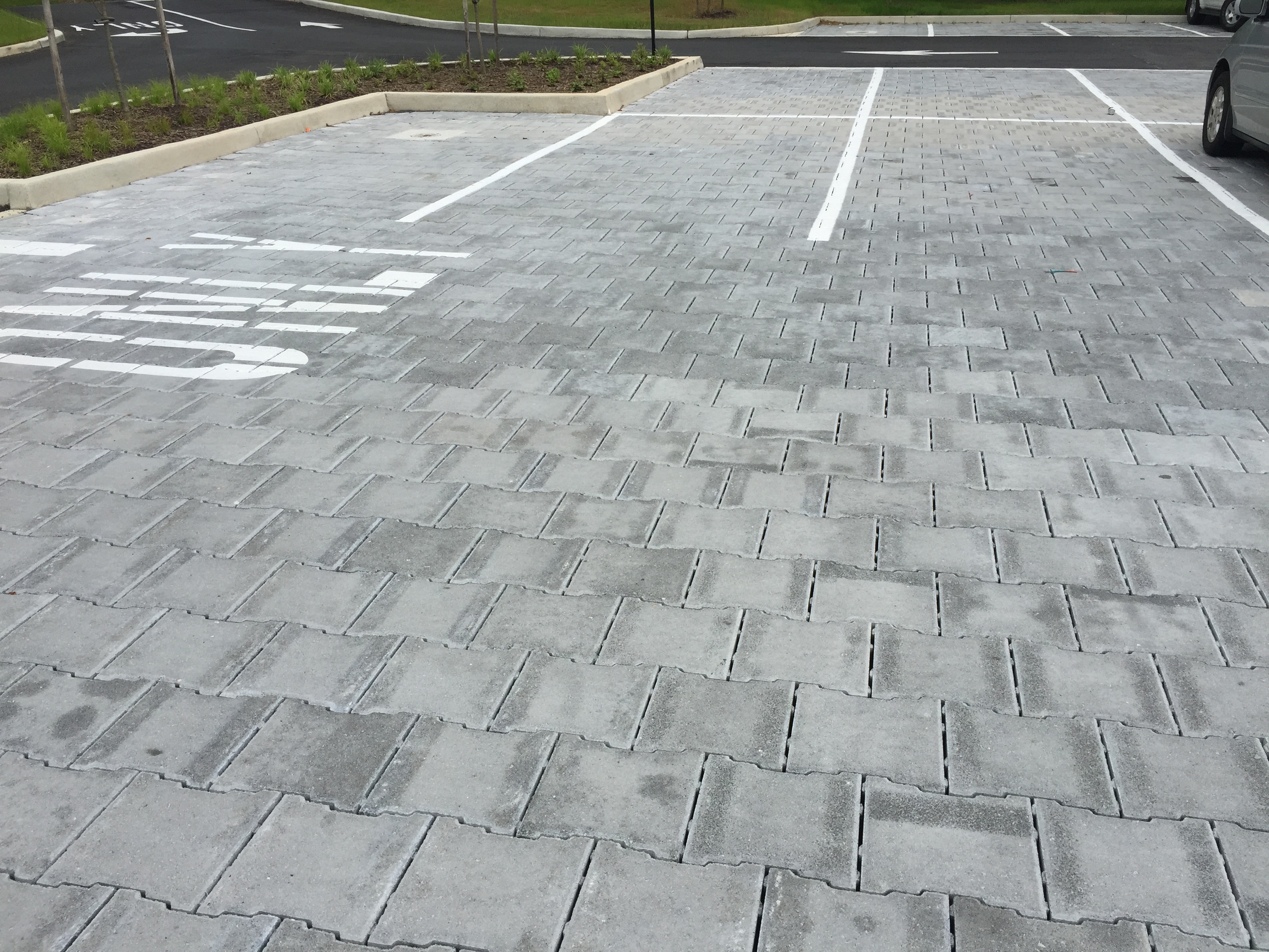 Paving service in progress